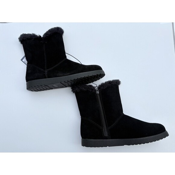 New Women's Mid Shearling Style Boots - Universal Thread - Black - Size 9 NWT - Picture 7 of 9